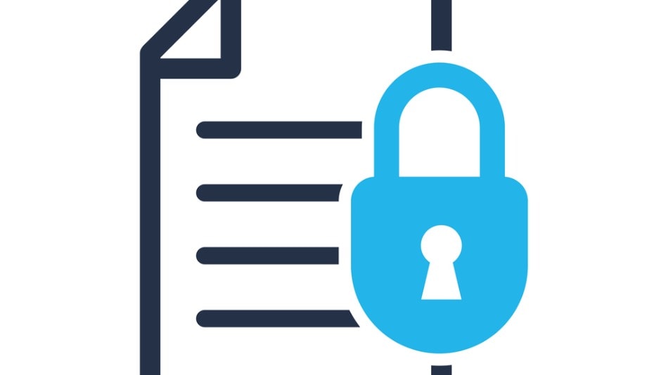 Icono de protección de documentos de archivos.