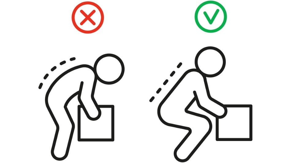 Es un riesgo laboral levantar peso con postura correcta o incorrecta.